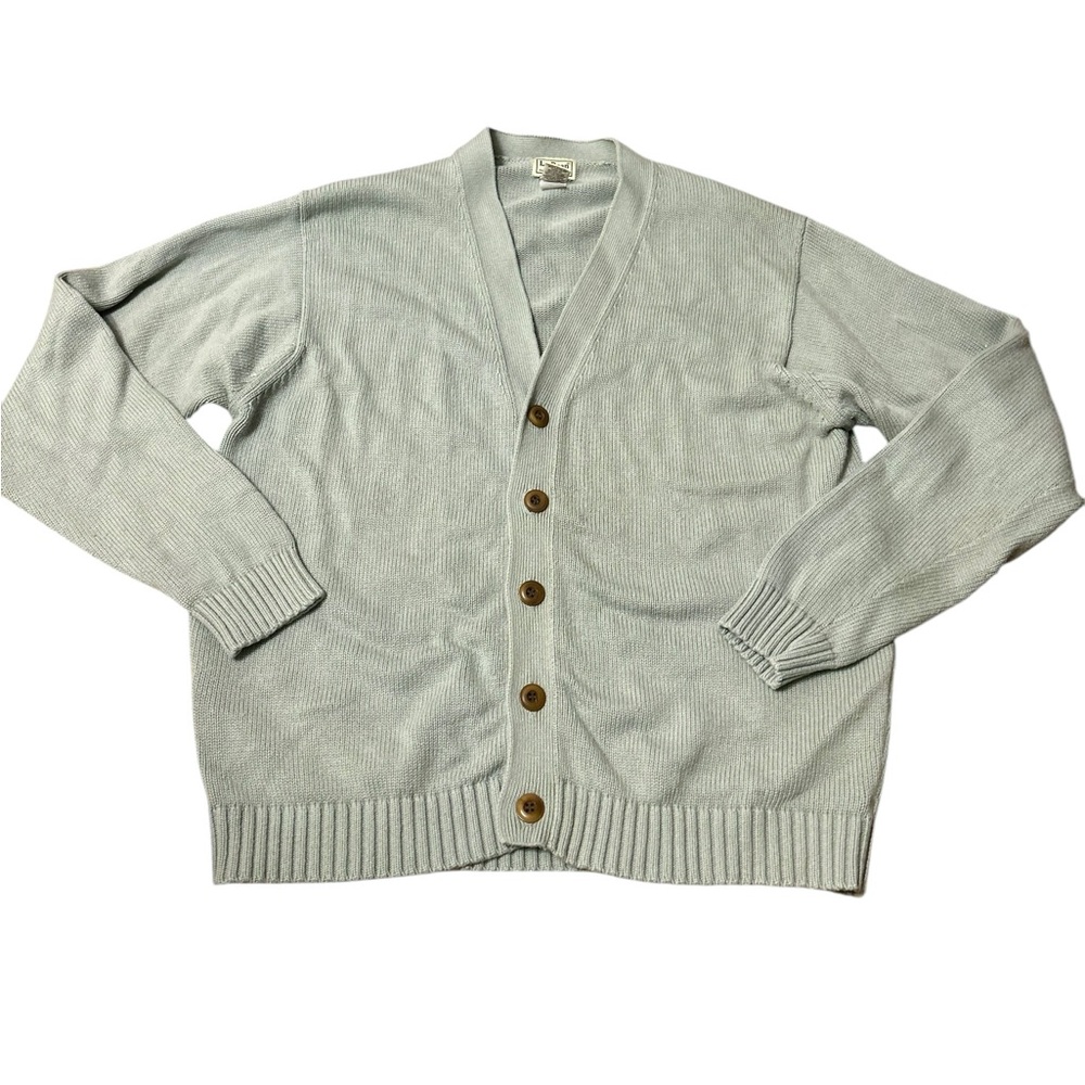 LL Bean Sage Green Cardigan Sweater